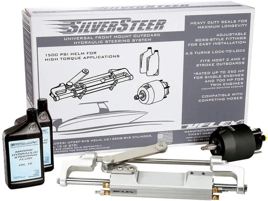 Uflex SilverSteer™ Universal Front Mount Outboard Hydraulic Tilt Steering System - 1500PSI V2