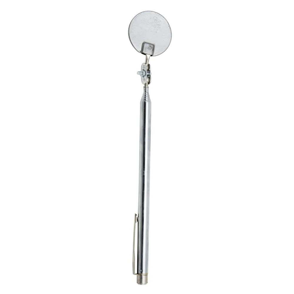 Ullman E-2T Circular Telescoping Pocket Inspection Mirror, 1-1/4" Diameter, 4-1/2" to 18-1/2" Extended Handle Length