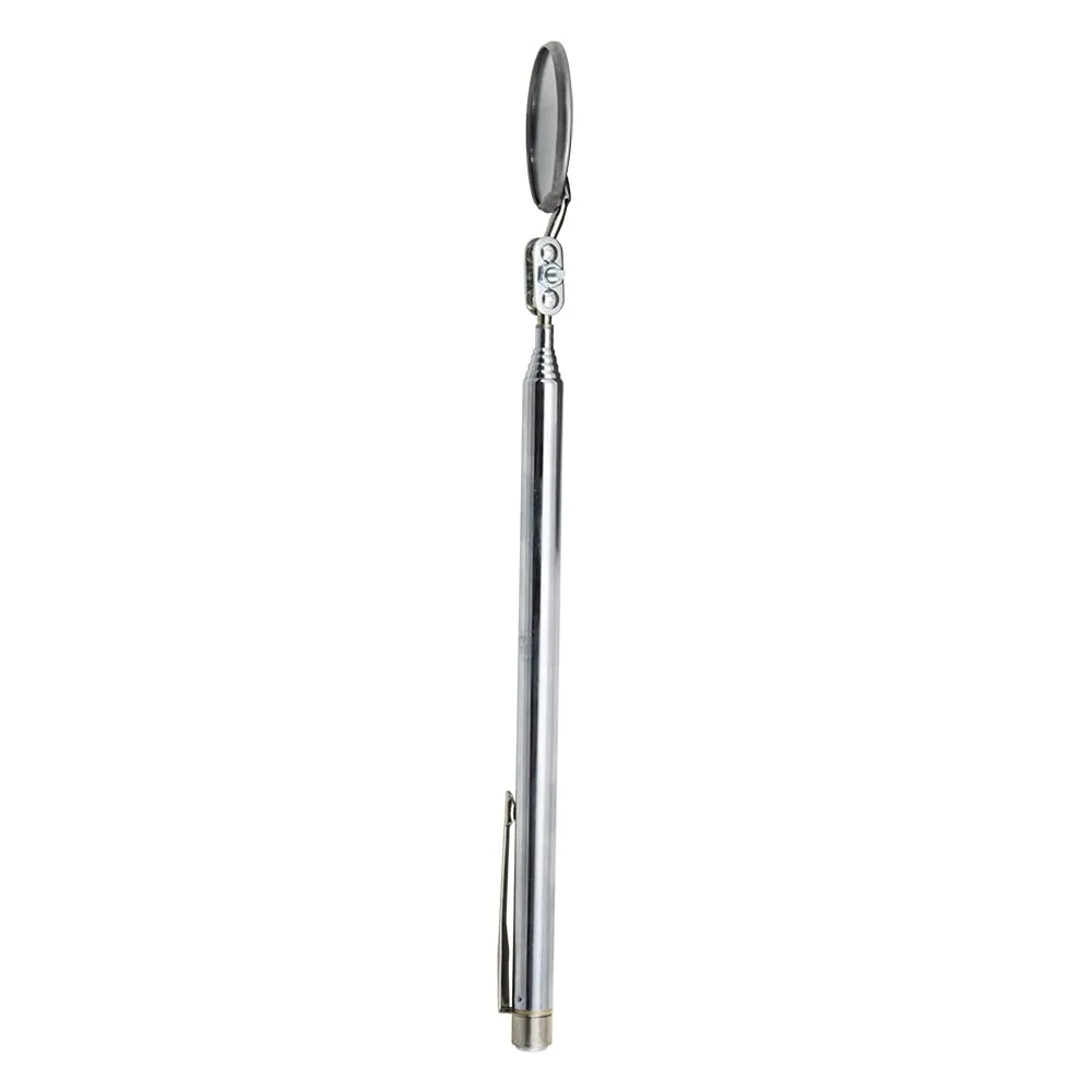 Ullman E-2T Circular Telescoping Pocket Inspection Mirror, 1-1/4" Diameter, 4-1/2" to 18-1/2" Extended Handle Length