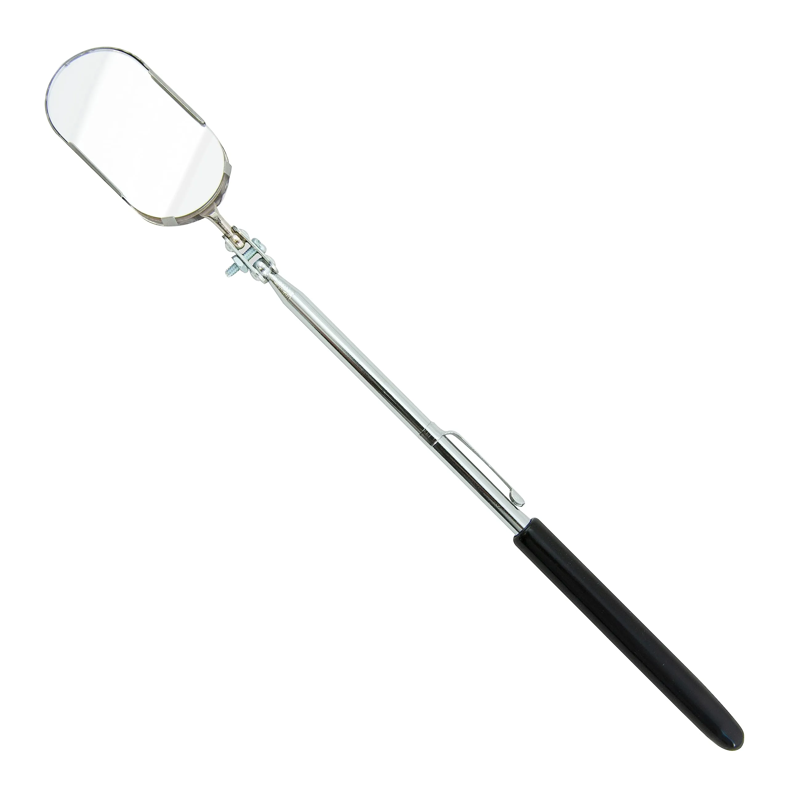 Ullman B-2 Oval Pocket Inspection Mirror, 2" Length x 1" Width Mirror, 8-1/2" Overall Length