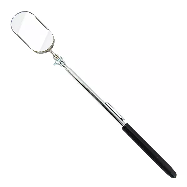 Ullman B-2 Oval Pocket Inspection Mirror, 2" Length x 1" Width Mirror, 8-1/2" Overall Length