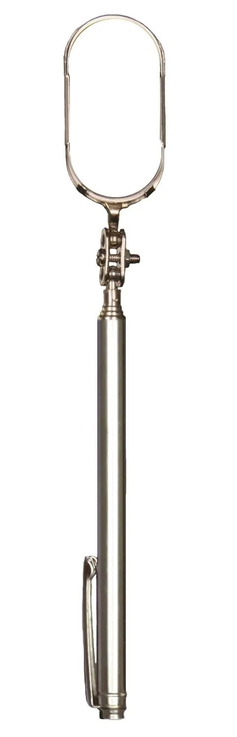 Ullman B-2T Oval Telescoping Pocket Inspection Mirror, 2" x 1"; 4.5"–19" Handle