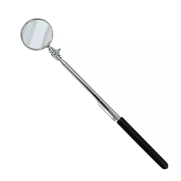 Ullman E-2M Circular Magnifying Pocket Inspection Mirror, 1-1/4" Diameter, 8" Overall Length