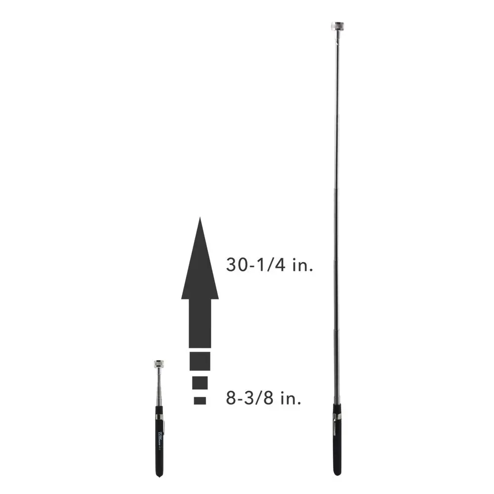 Ullman HT-3 Telescoping Hi-Tech Magnetic Pick-Up Tool with Powercap, 8-1/4" to 30-1/4" Extended Handle Length