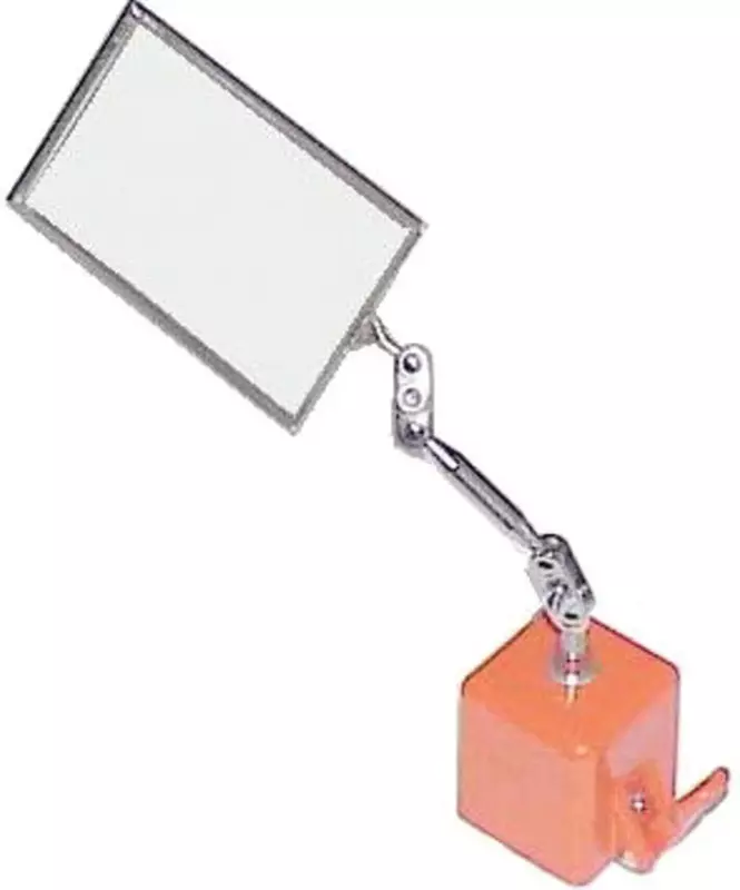 Ullman MX Magnetic Base Rectangular Inspection Mirror, 3-1/2" Length x 2-1/8" Width