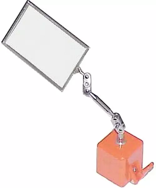 Ullman MX Magnetic Base Rectangular Inspection Mirror, 3-1/2" Length x 2-1/8" Width