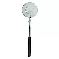 Ullman Devices S-2 Circular Telescoping Mirror with Heavy Duty Vinyl Grip, 3-1/4" Diameter, 11" to 15" Extended Handle Length