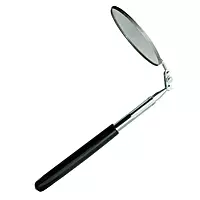 Ullman Devices S-2 Circular Telescoping Mirror with Heavy Duty Vinyl Grip, 3-1/4" Diameter, 11" to 15" Extended Handle Length