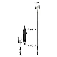 Telescoping Inspection Mirror: Rectangular, Glass Mirror