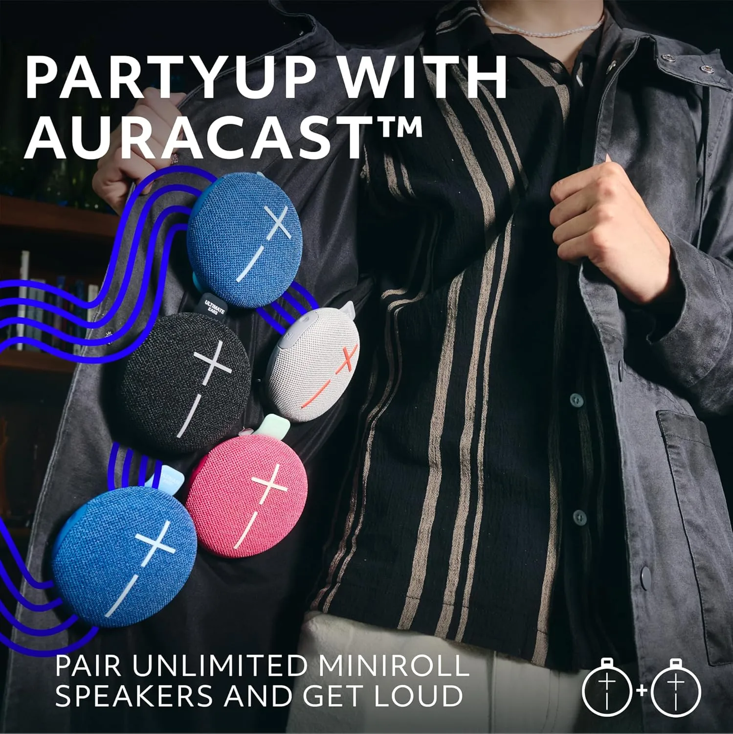 ULTIMATE EARS MINIROLL Ultra-Portable Waterproof Bluetooth Speaker