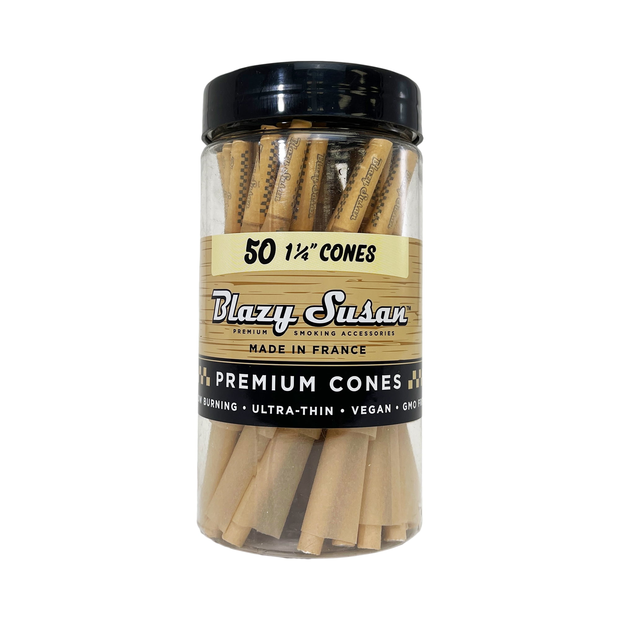 Blazy Susan® - Unbleached 1 1/4 Pre-Roll Cones - Jar of 50