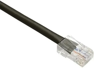 UNC GROUP 1ft CAT5E Patch Cable (Black) - UTP, No Boot