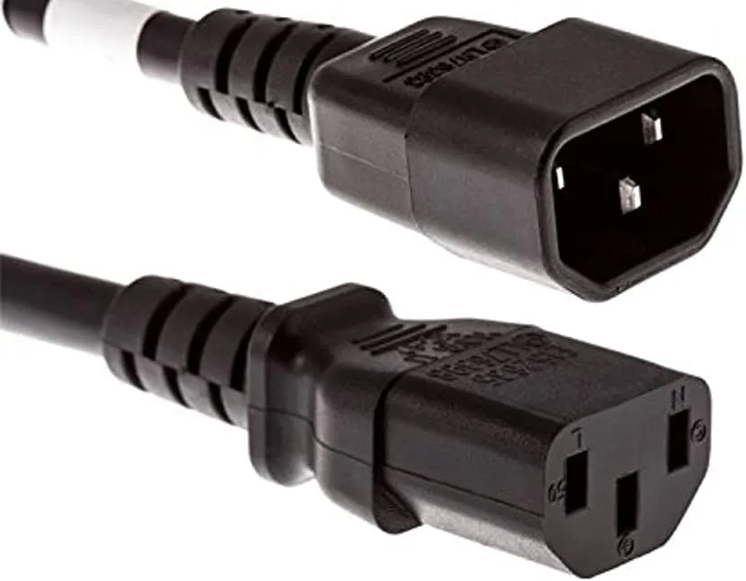 POWER CORD C13 - C14, 18AWG, 10AMP, 250V, SVT JACKET, BLACK, 3FT, IEC C13 TO IEC