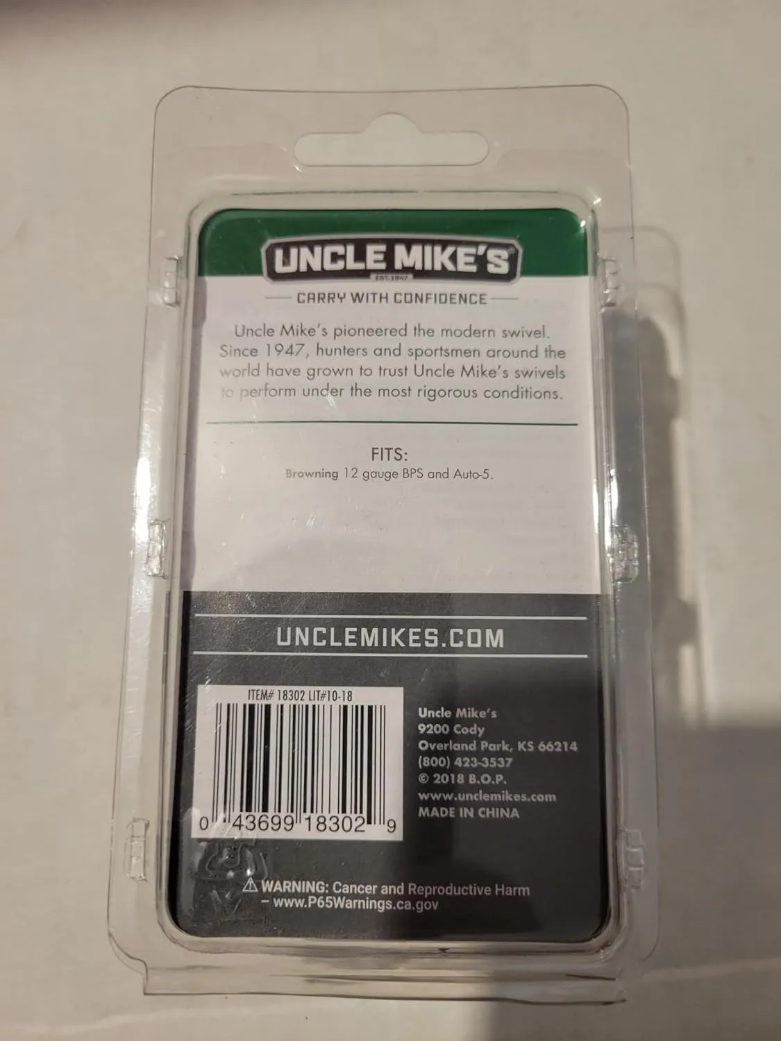 Uncle Mike's Quick Detachable Super Swivels 18302 — Shotgun Swivel Cap Set for Browning BPS & A5 (12 Gauge)