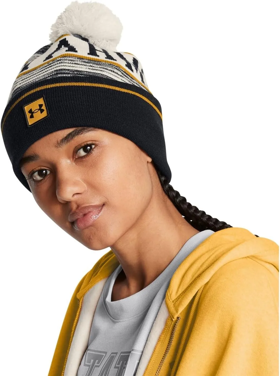 Under Armour Men's Halftime Pom Beanie Hat One Size Summit White