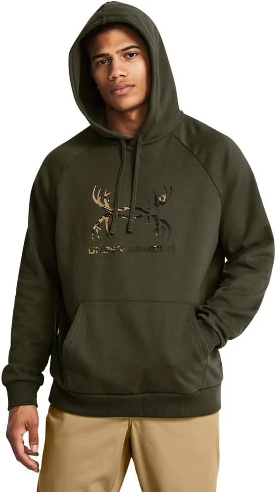 Under Armour Men's Rival Fleece Antler Wordmark Hoodie
