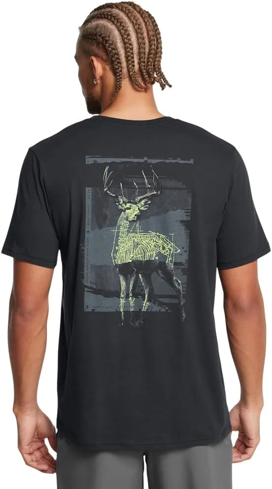 UNDER ARMOUR Mens Schematic White Tail Short Sleeve T Shirt Graphic Tee