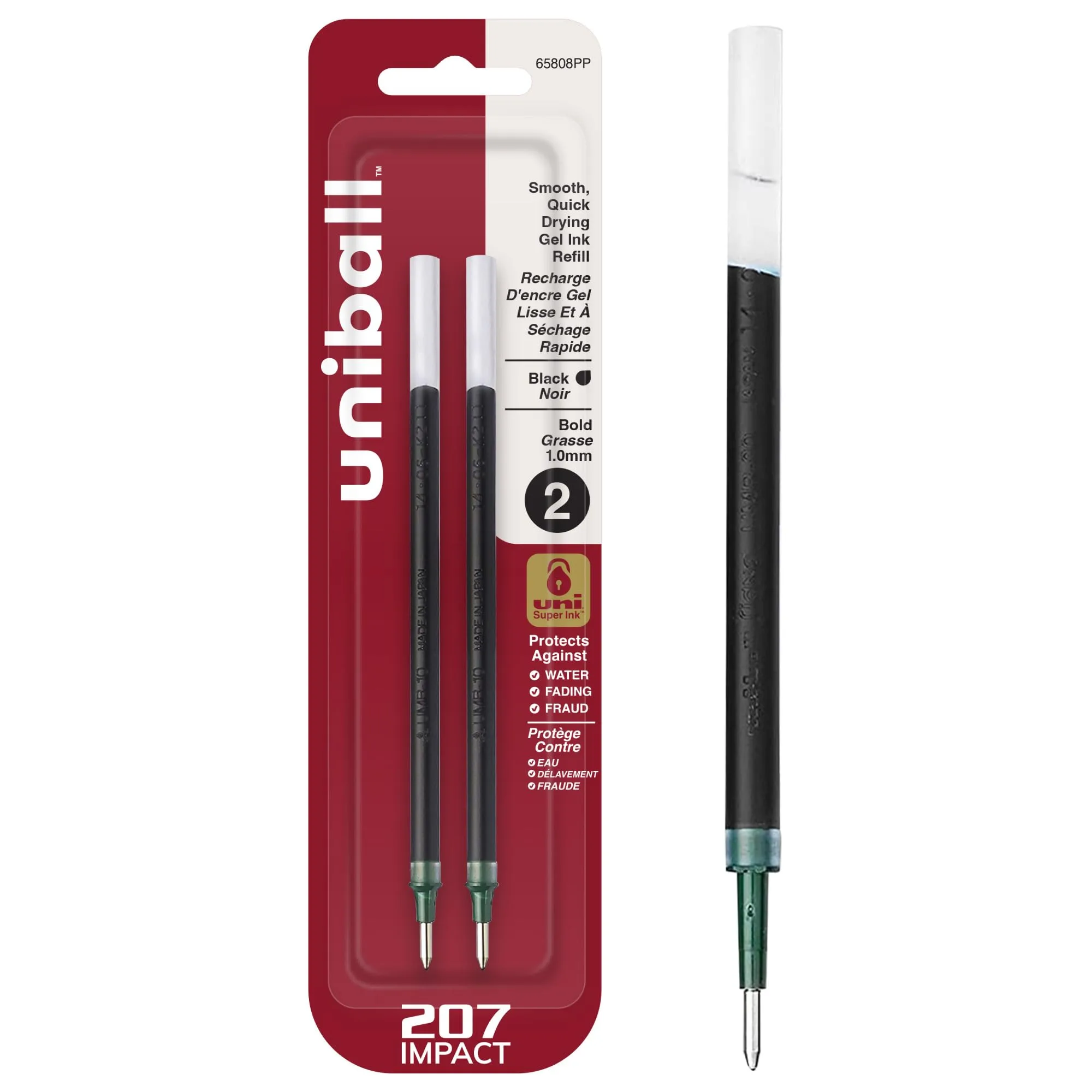 UNI-BALL 207 Impact RT Gel Pen Refills, 1.0 mm Bold