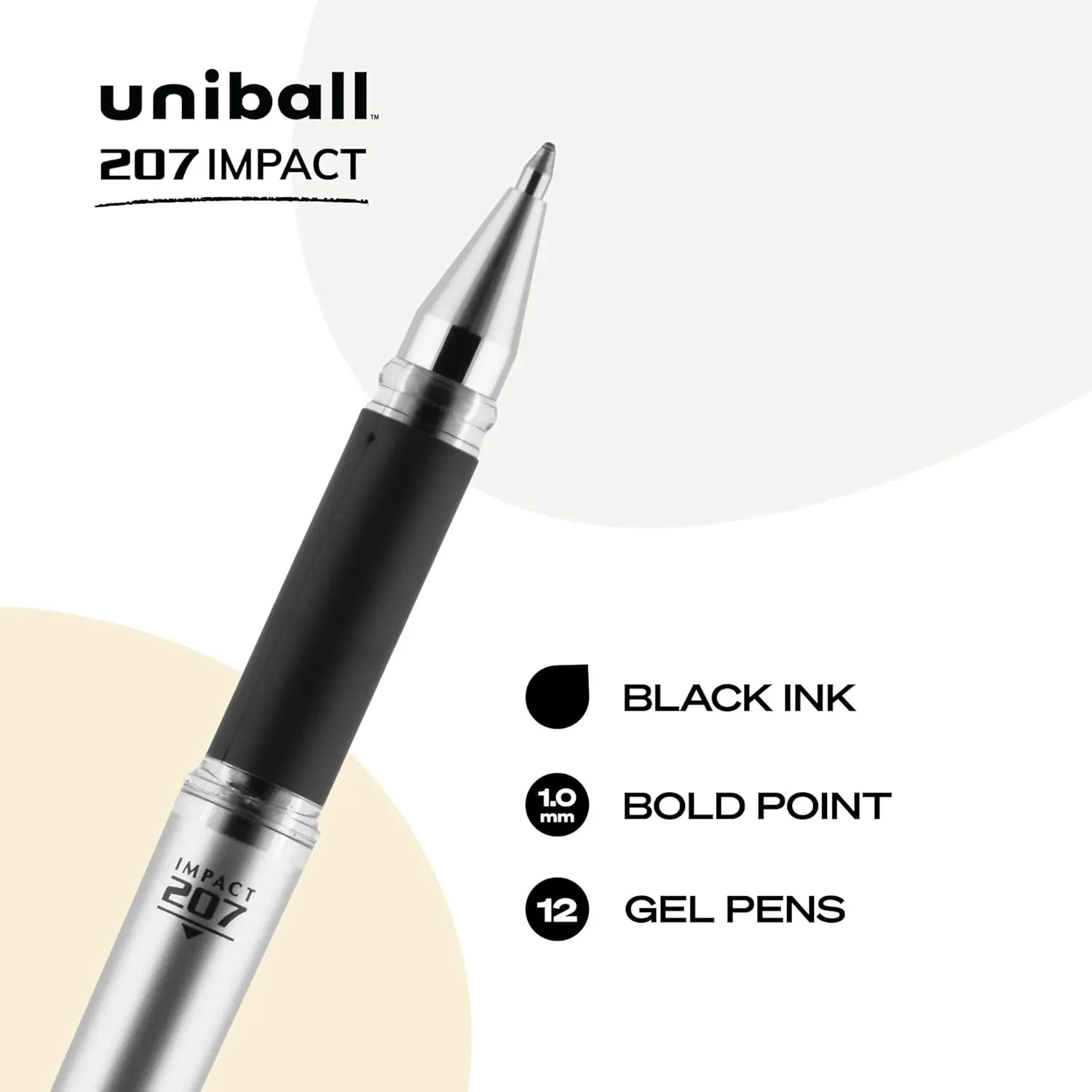 UNI-BALL 207 Impact Gel Pens, 1.0 mm Bold Point