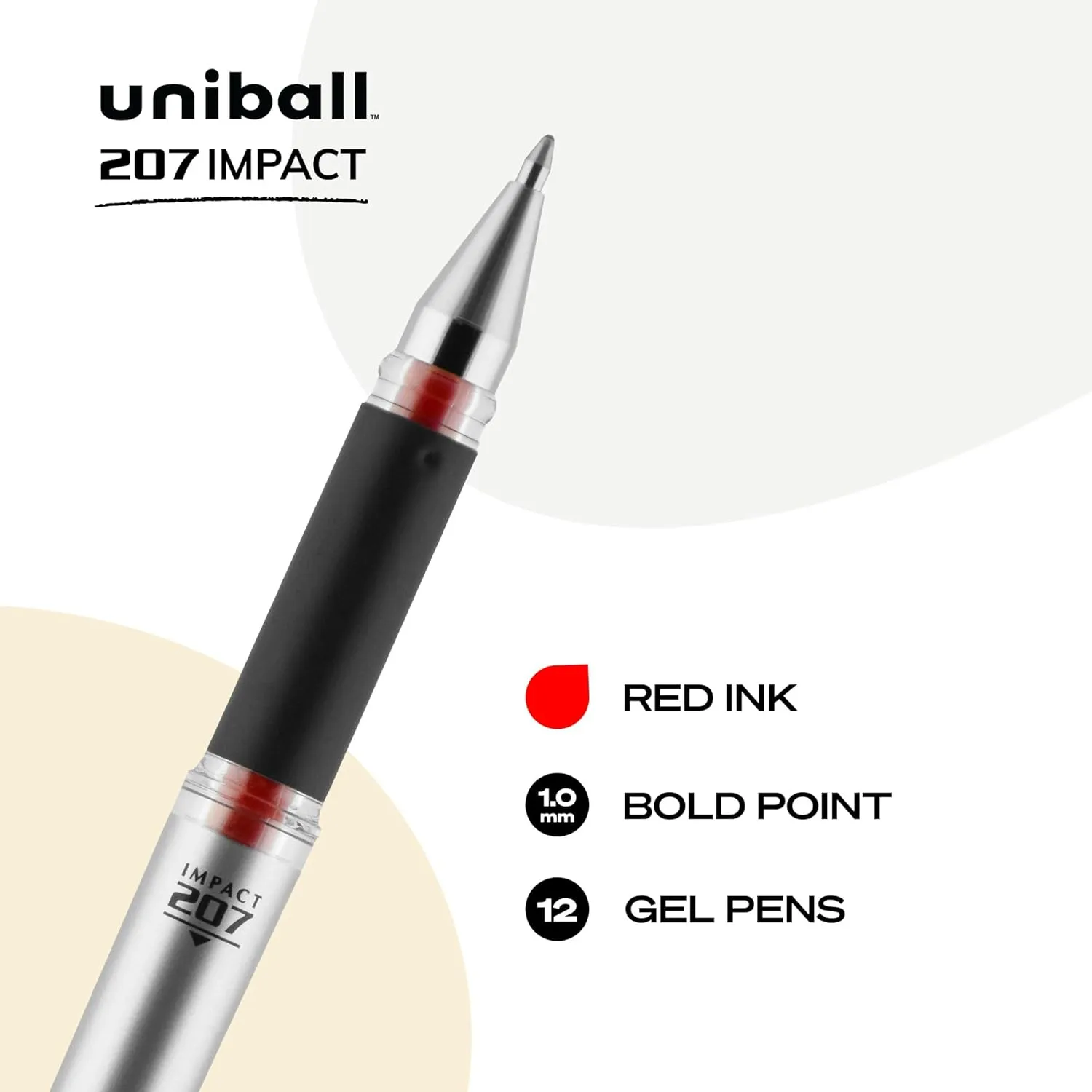 UNI-BALL 207 Impact Gel Pens, 1.0 mm Bold Point