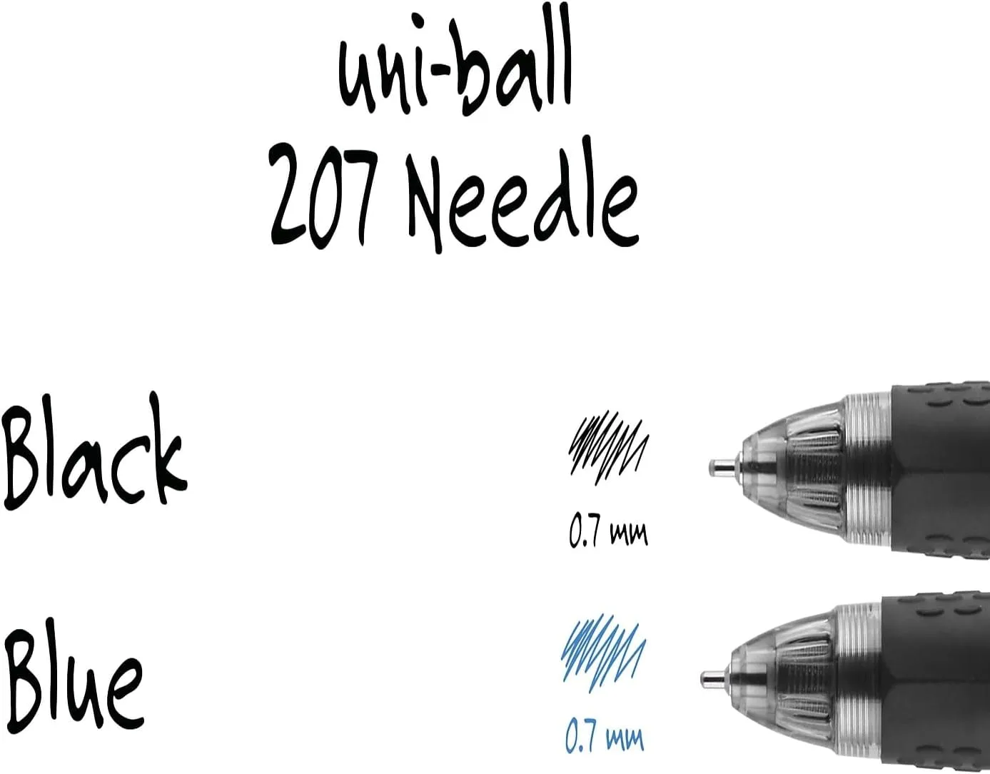 uni-ball 207 Retractable Gel Pens, 0.7 mm Needle Point, Pack of 12