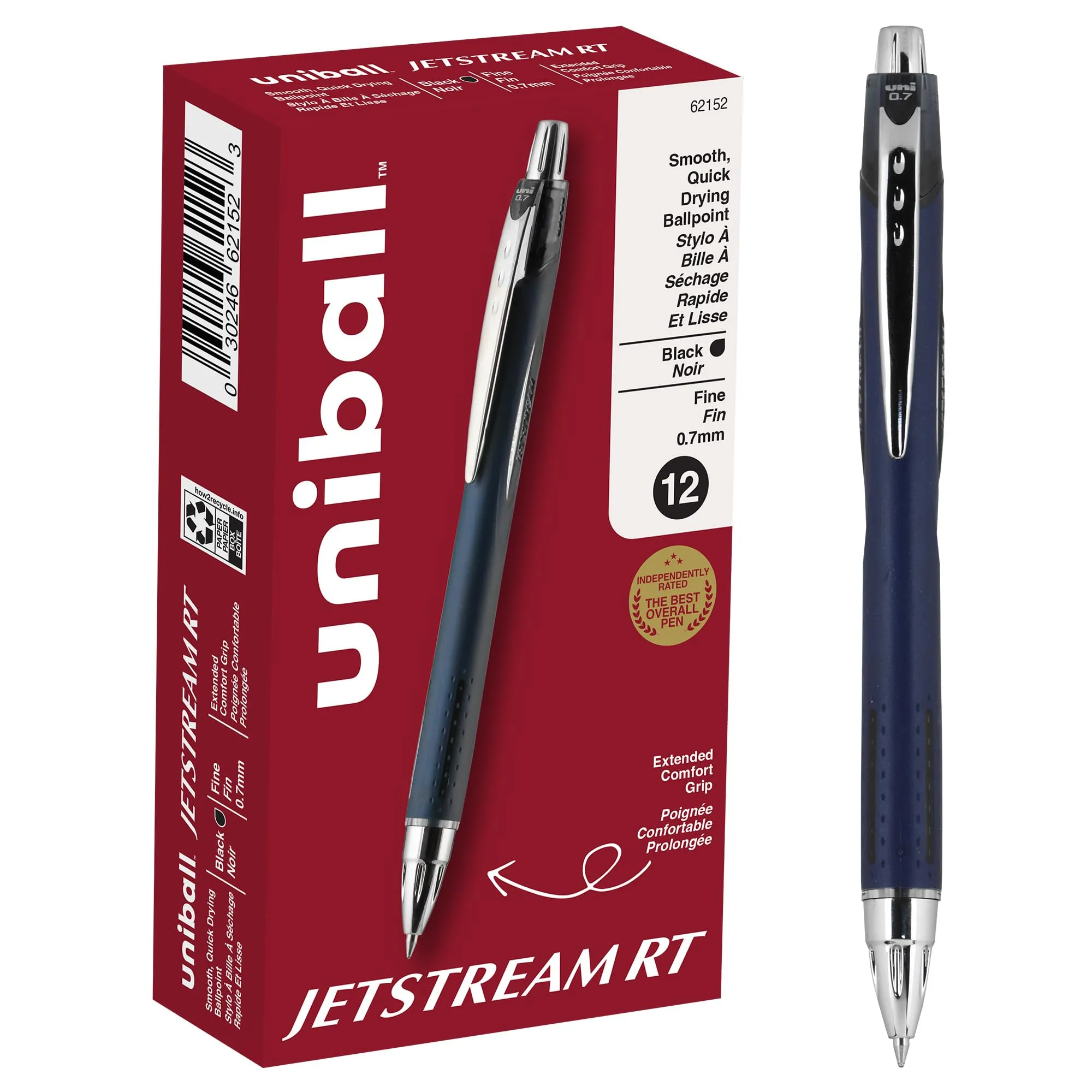 Uni-Ball Jetstream RT 12 Pack, 0.7mm Black Ballpoint Pens - Wirecutter Best Pen