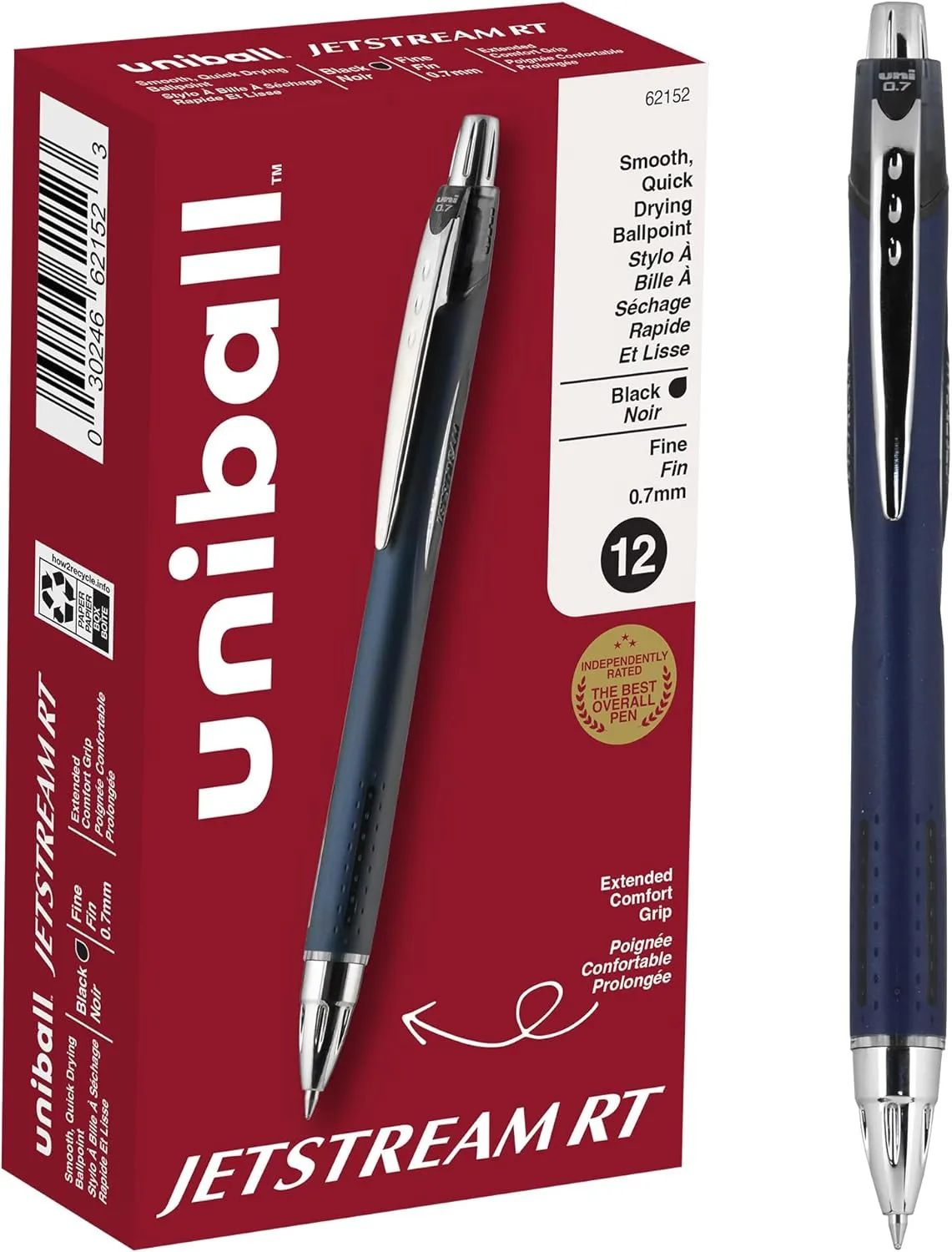 Uni-Ball Jetstream RT 12 Pack, 0.7mm Black Ballpoint Pens - Wirecutter Best Pen