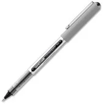 uni-ball Vision Rollerball Pens, 0.7 mm, Fine Point, Gray Barrel, Black Ink, Pack Of 12