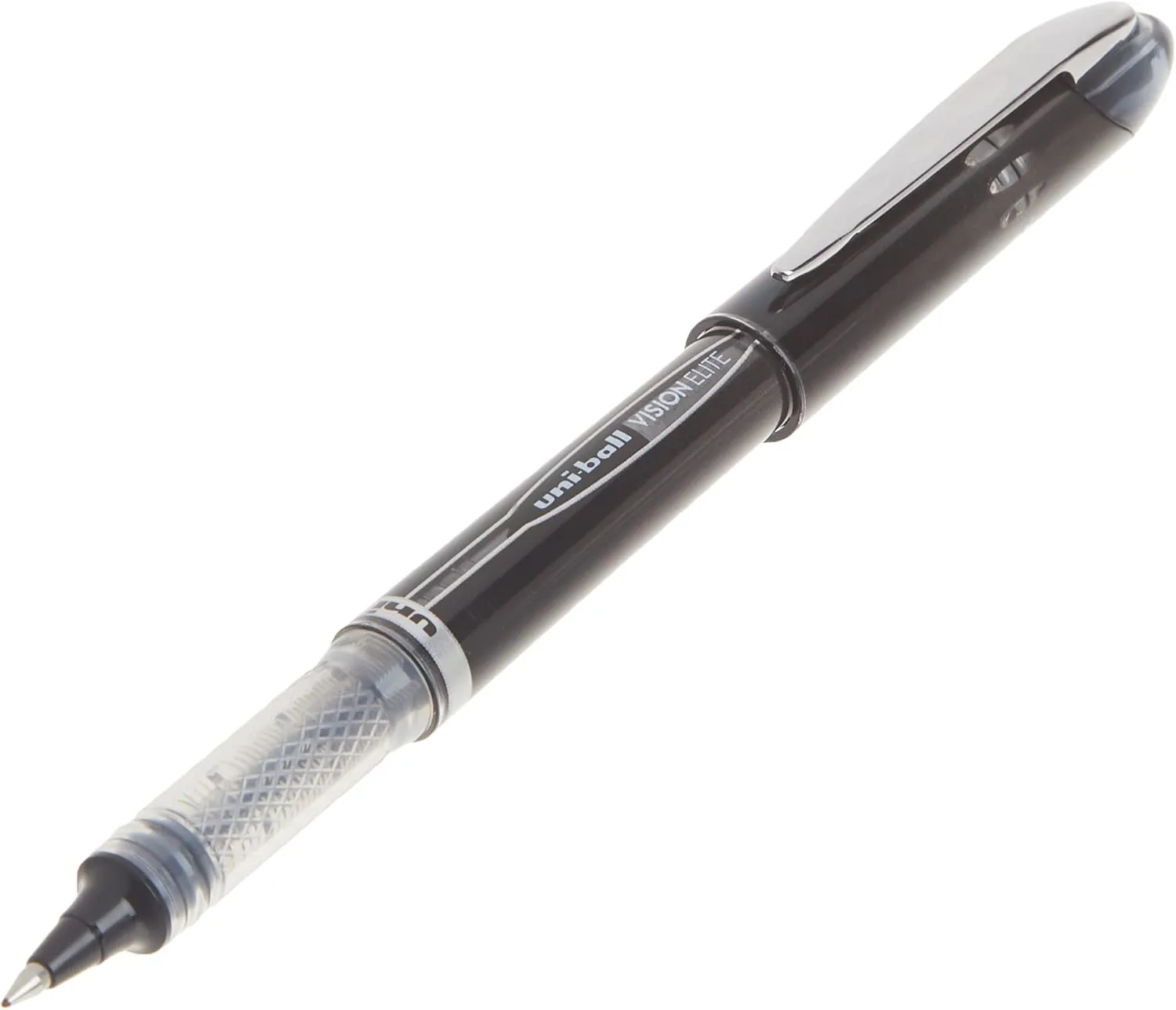 uni-ball Vision Elite Rollerball Pens Fine Point Micro Tip, 0.5mm, Black, 12 Pack