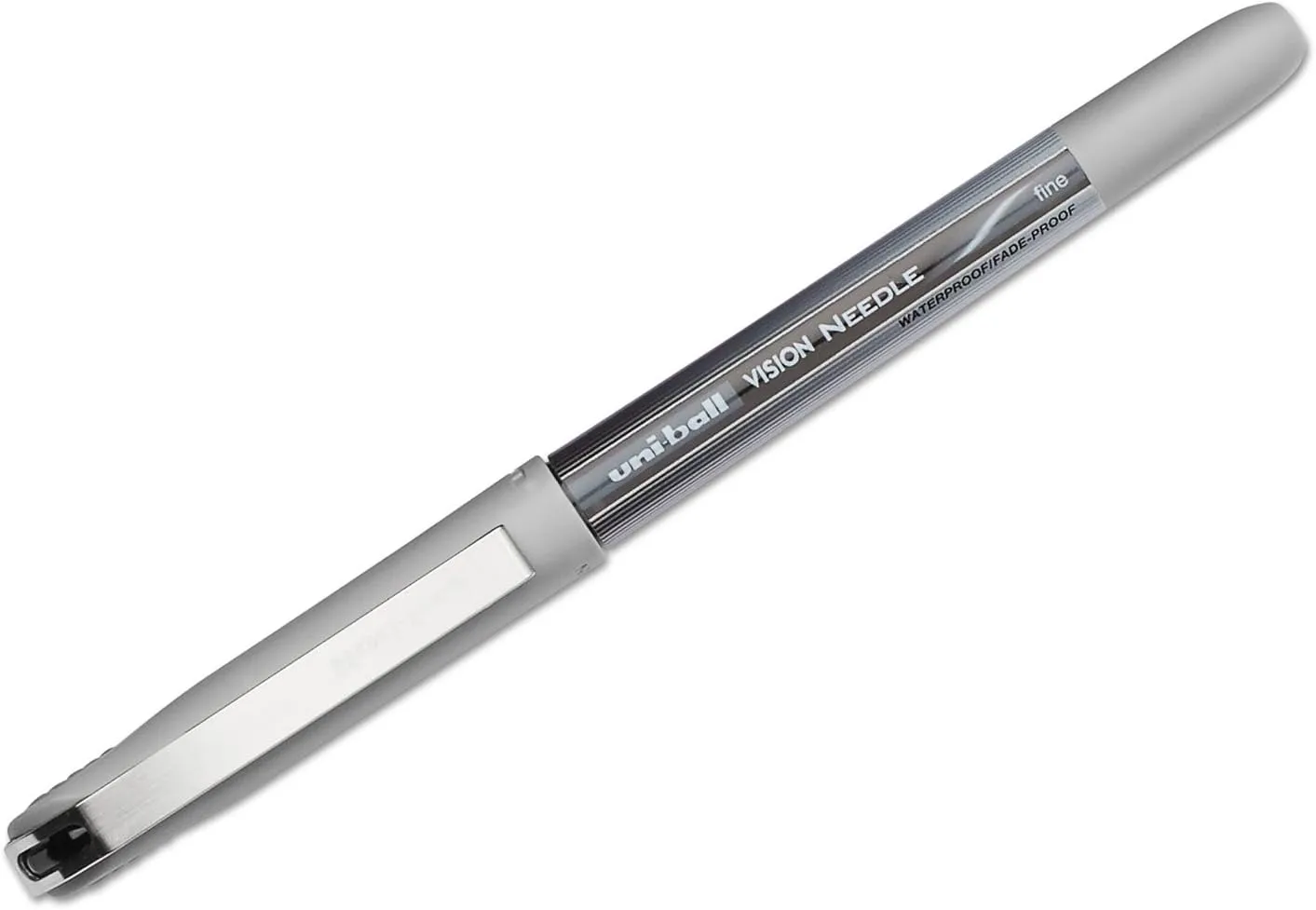 uniball Vision Needle Rollerball Pens, Fine Point (0.7mm), Black, 12 Pack