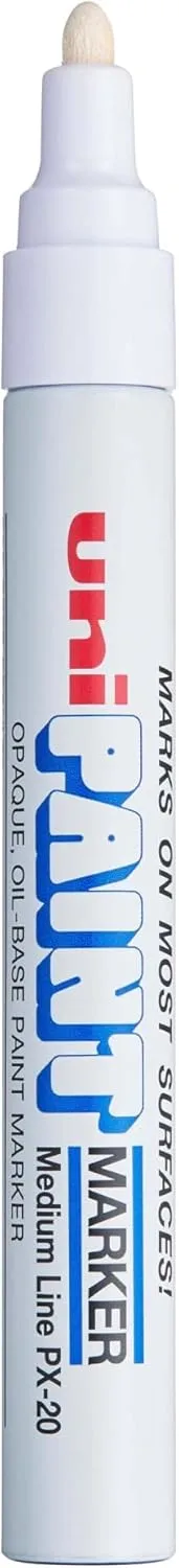 Uni-Paint® Markers, Medium Point, White, Pack Of 12
