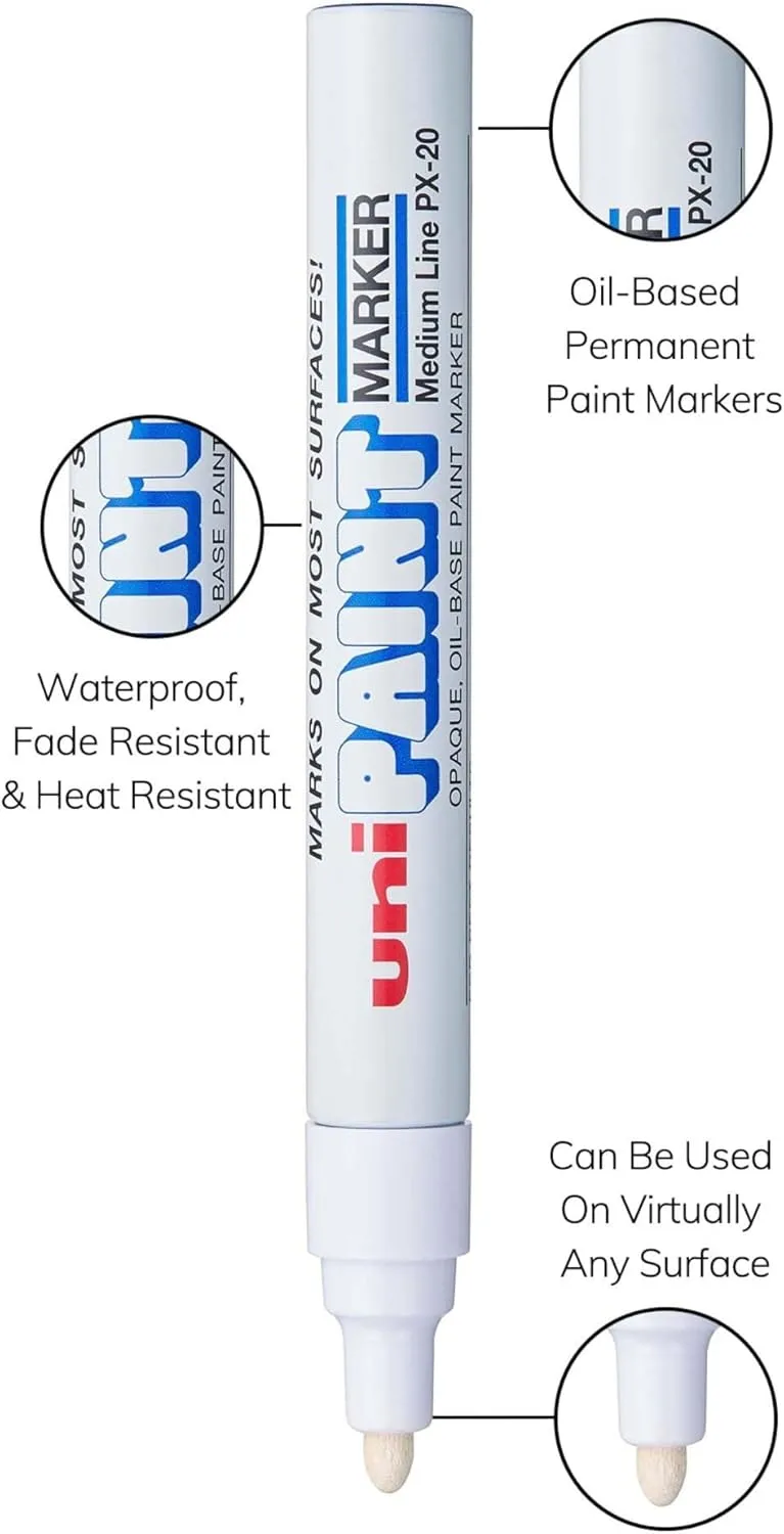 Uni-Paint® Markers, Medium Point, White, Pack Of 12