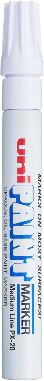 Uni-Paint® Markers, Medium Point, White, Pack Of 12