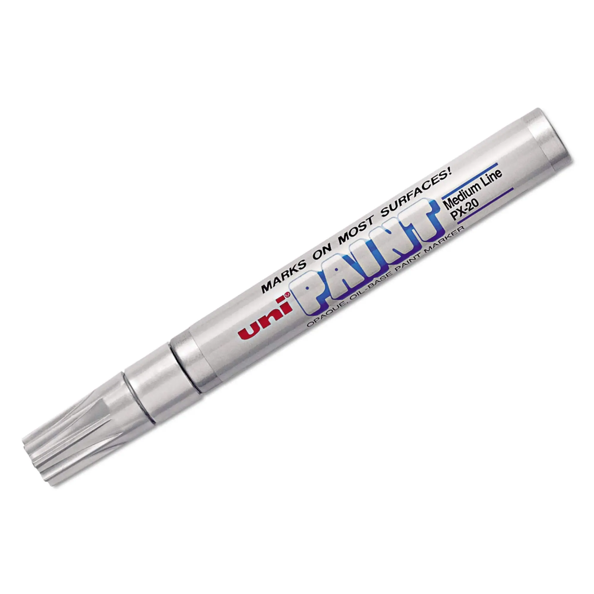 uni-Paint Permanent Marker, Medium Bullet Tip, Metallic Silver