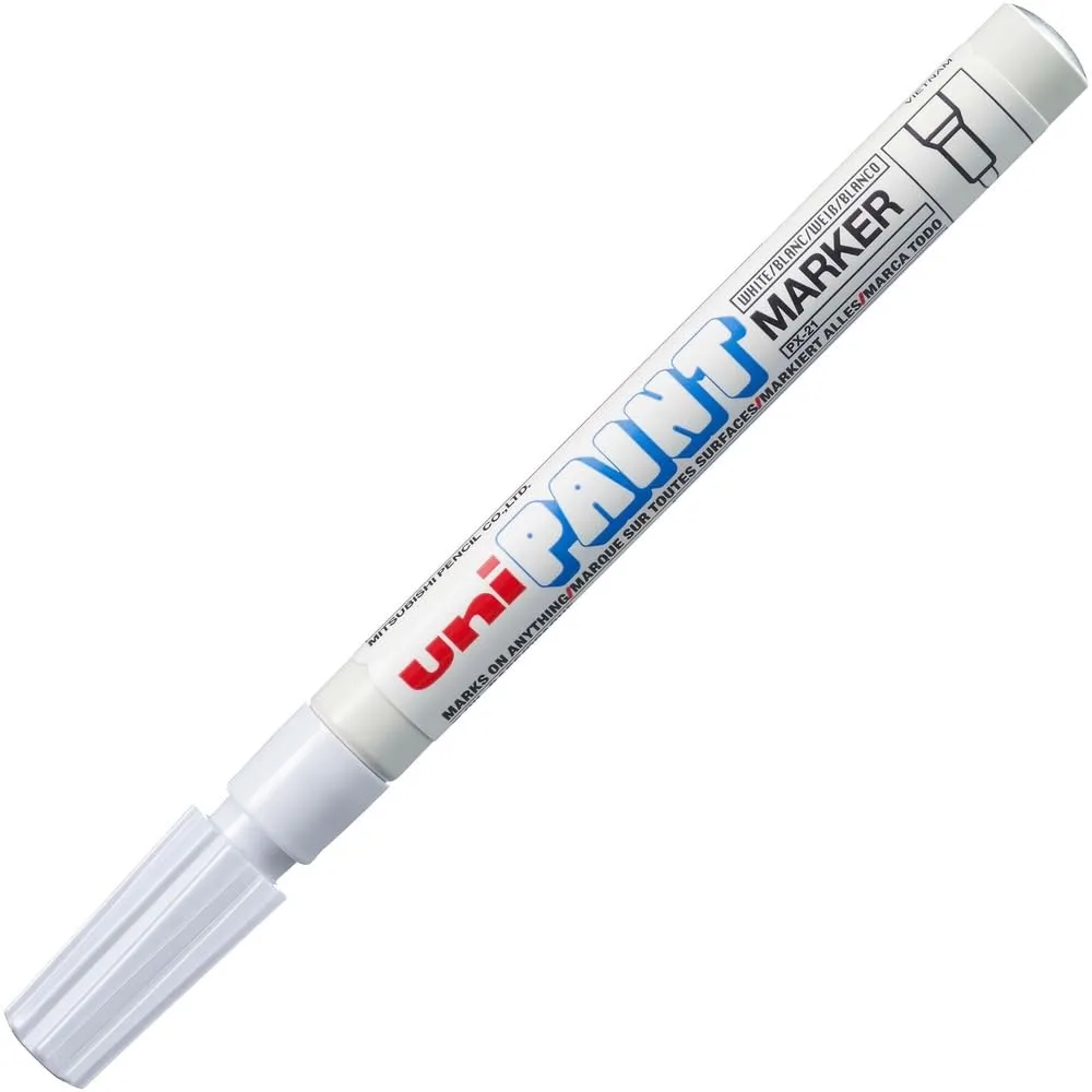 Uni-Paint PX-21 Oil-Based Paint Marker, Fine Point, White, 1-Count