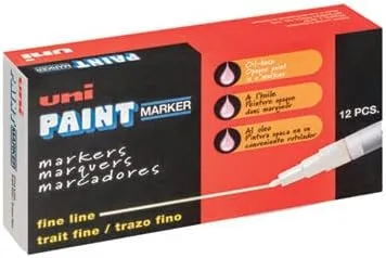 Uni-Paint PX-21 Oil-Based Paint Marker, Fine Point, White, 1-Count