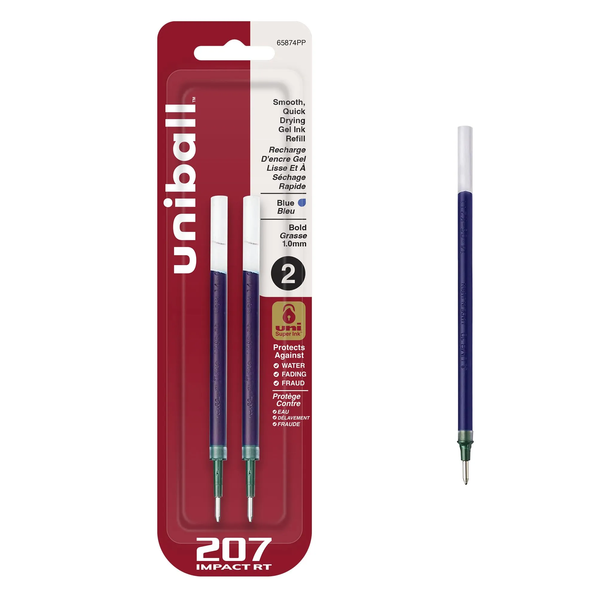 UNI-BALL 207 Impact RT Gel Pen Refills, 1.0 mm Bold