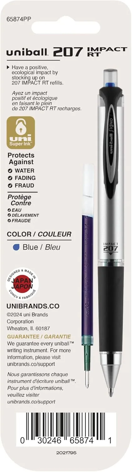 UNI-BALL 207 Impact RT Gel Pen Refills, 1.0 mm Bold