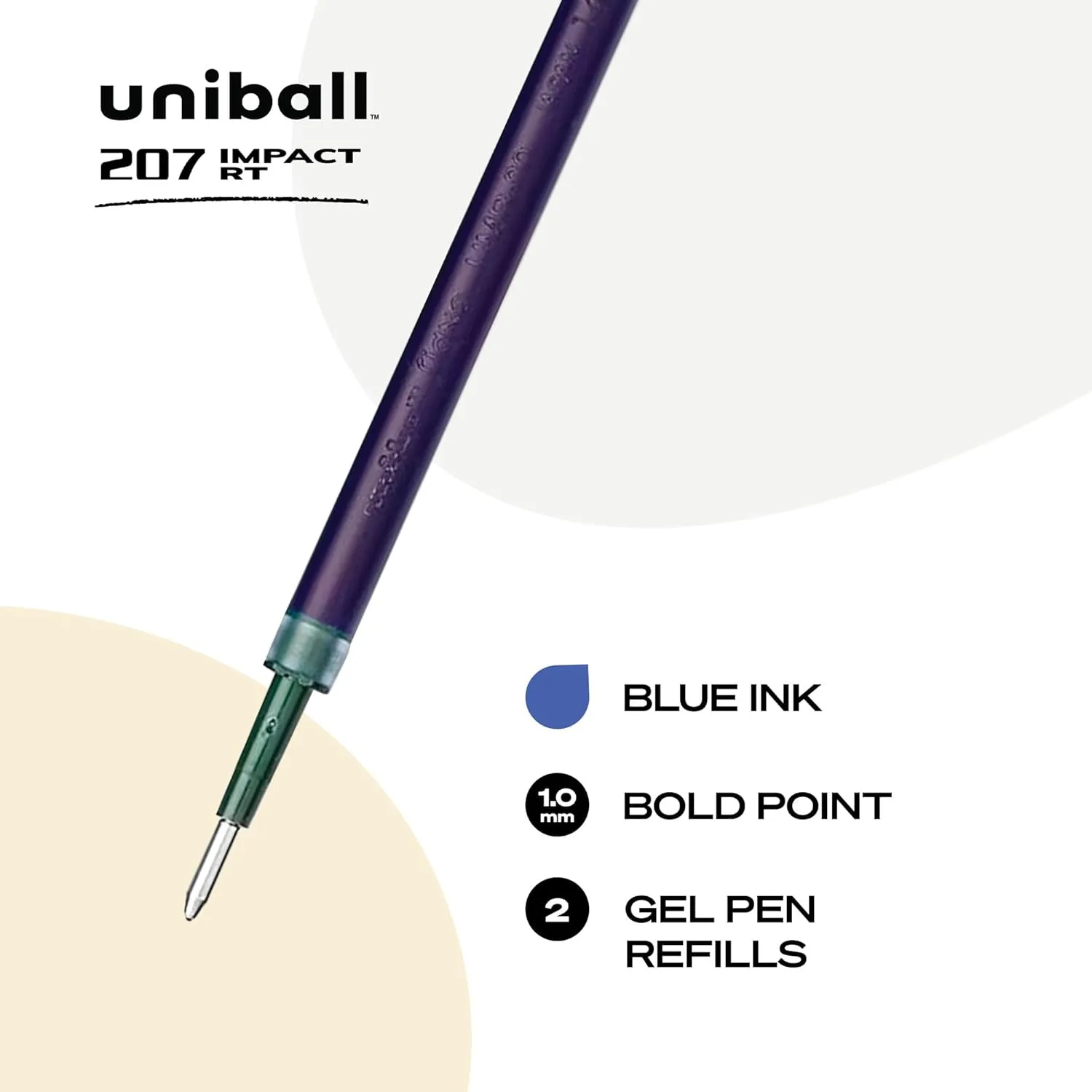 UNI-BALL 207 Impact RT Gel Pen Refills, 1.0 mm Bold