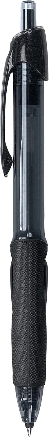uniball Power Tank Rt Ballpoint Pen, Retractable, Bold 1 Mm, Black Ink, Smoke/black Barrel, Dozen