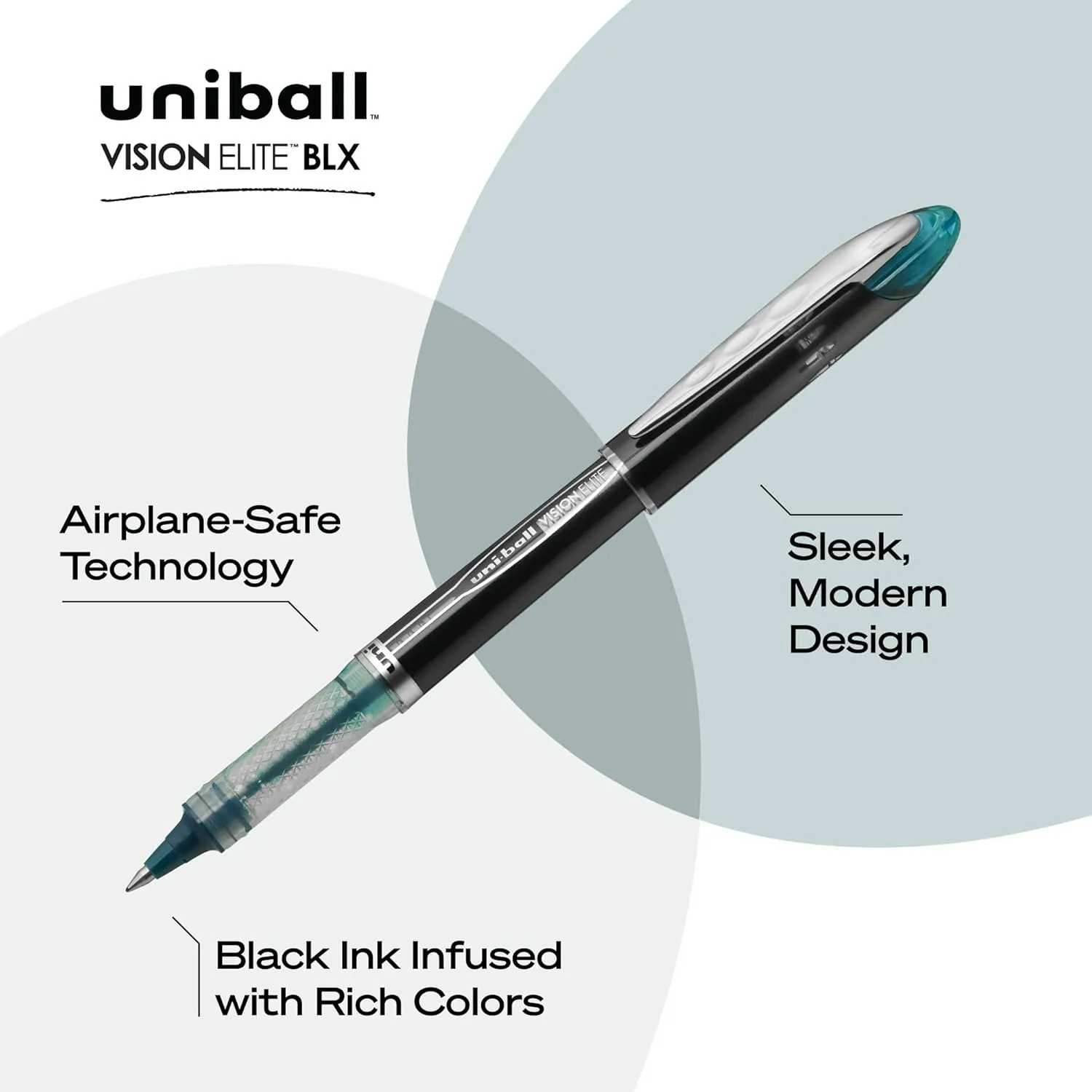 uniball Vision Elite Roller Ball Pen, 0.5 mm, Blue-Black