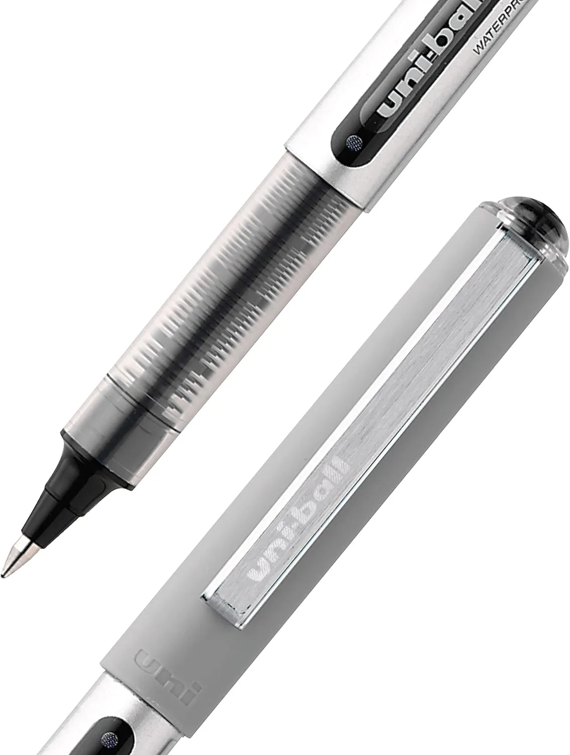 uni-ball Vision Rollerball Pens, Fine Point, 0.7 mm, Gray Barrel, Assorted Ink Colors, Pack Of 5