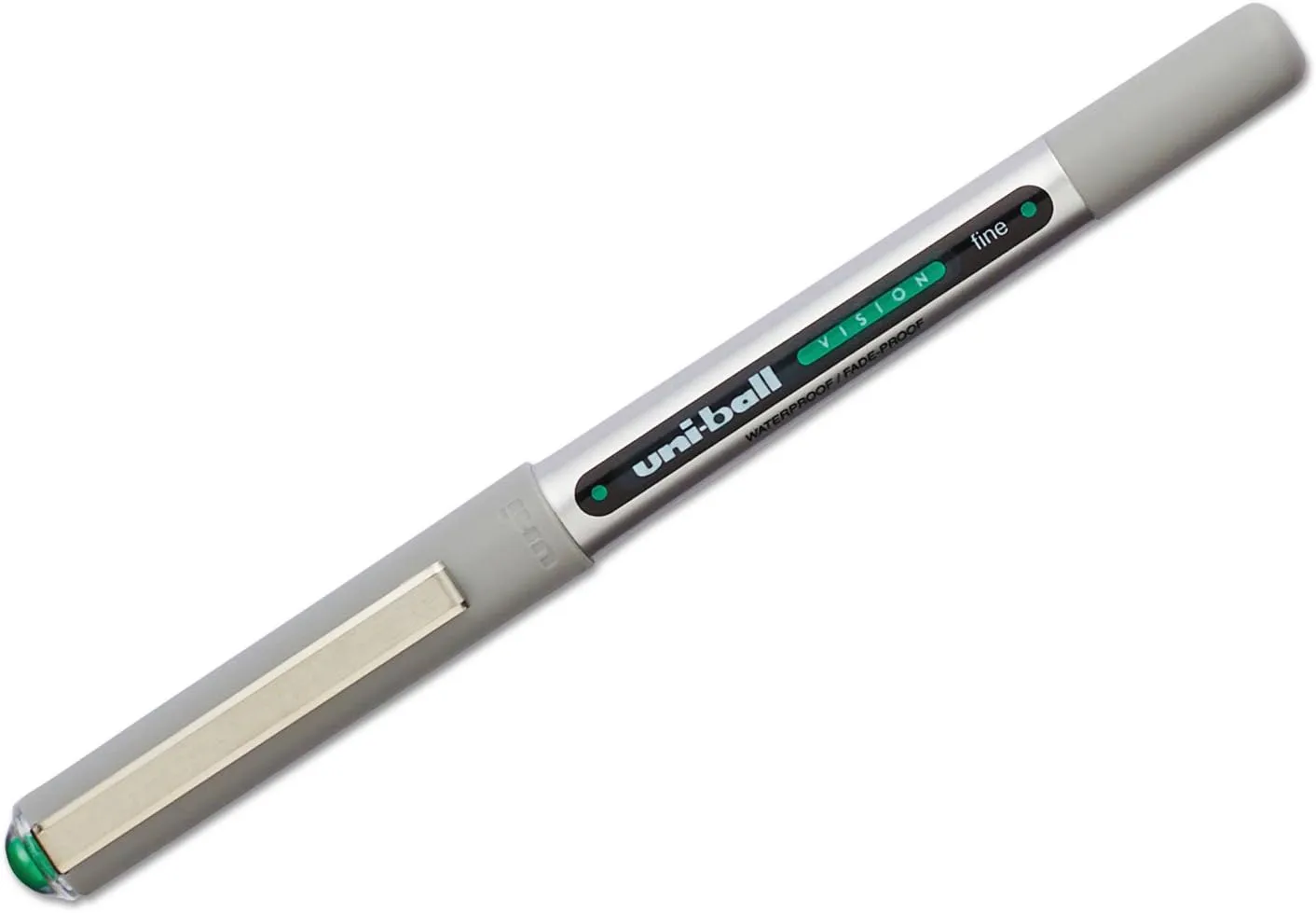 Uniball Vision Rollerball Pens, Green Pens Pack of 12 - 0.7mm Fine Point Medium Ink - Japanese Pens, Smooth Writing Pens, School & Office Supplies
