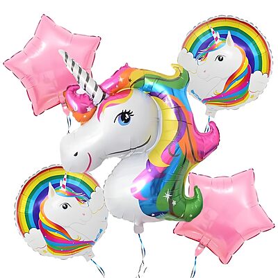Unicorn Foil balloon 5 Pcs Set