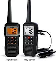 Uniden Atlantis 155 Handheld Two-Way VHF Marine Radio, Floating IPX8 Submersible Waterproof, Dual-Color Screen