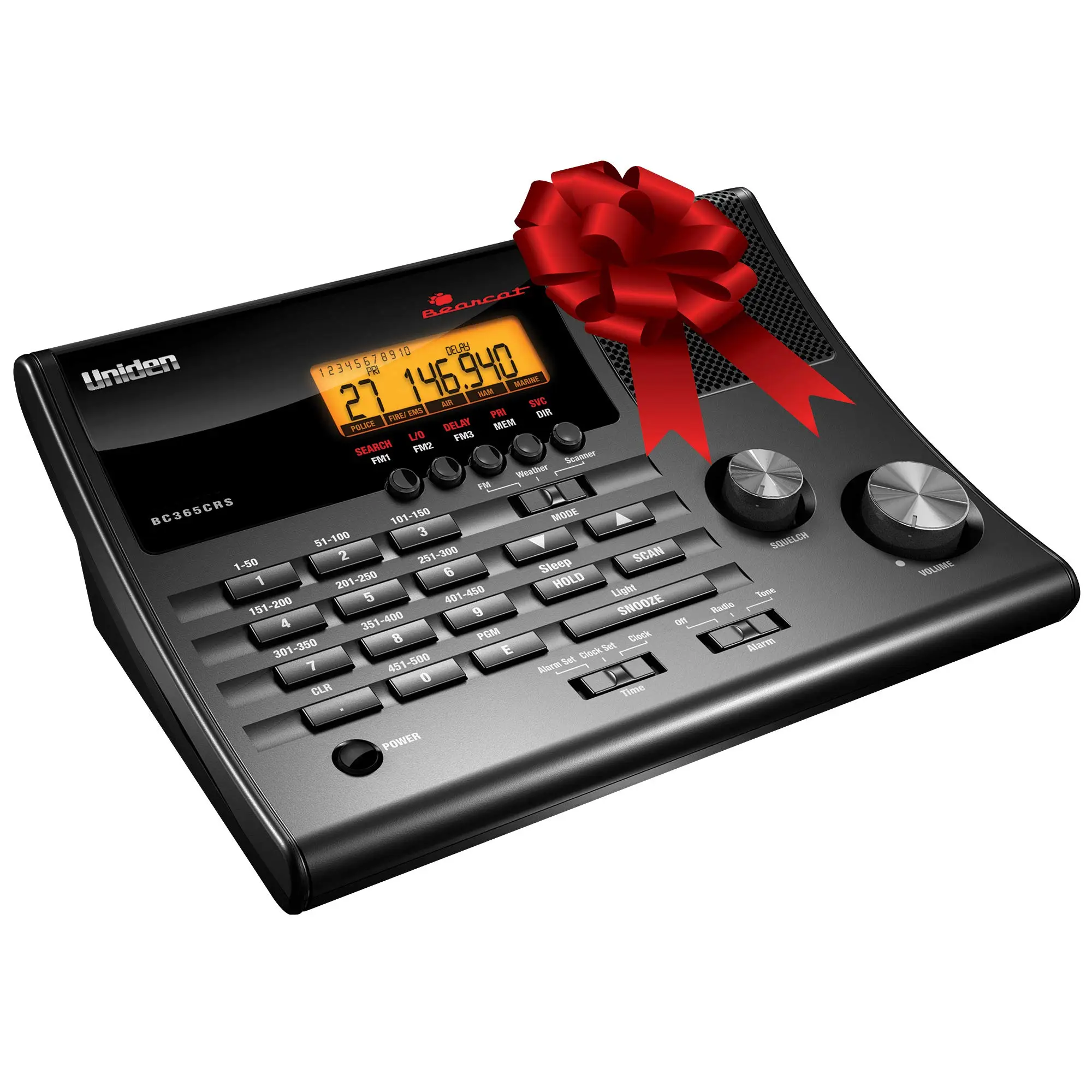 Uniden BC365CRS 500 Channel Scanner and Alarm Clock, Snooze, FM Radio, Weather Alerts, Search Bands used for Aviation