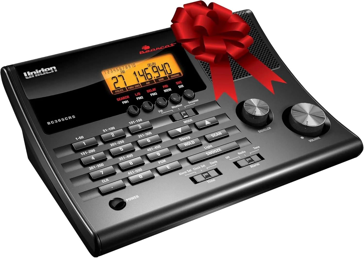 Uniden BC365CRS 500 Channel Scanner and Alarm Clock, Snooze, FM Radio, Weather Alerts, Search Bands used for Aviation