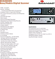Uniden Bearcat BCD260DN Base/Mobile Digital Scanner, Performance Features, Band Scope Rapid System/Channel Number Tagging