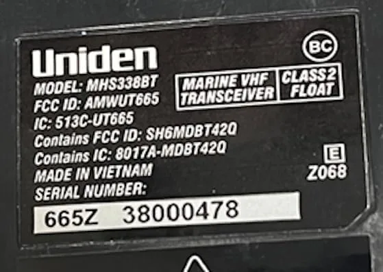 Uniden MHS338BT Floating, Handheld Marine VHF Radio, 6-Watts, GPS and Bluetooth, Submersible IPX8