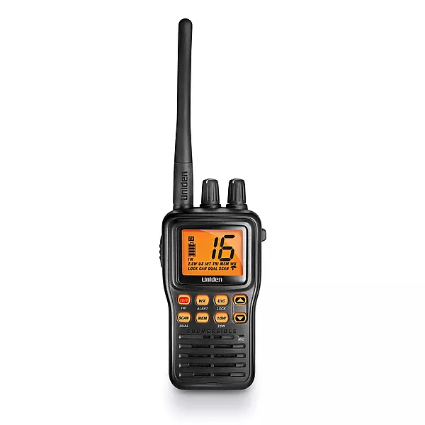 Uniden MHS75 Waterproof Handheld 2-Way VHF Marine Radio, Submersible